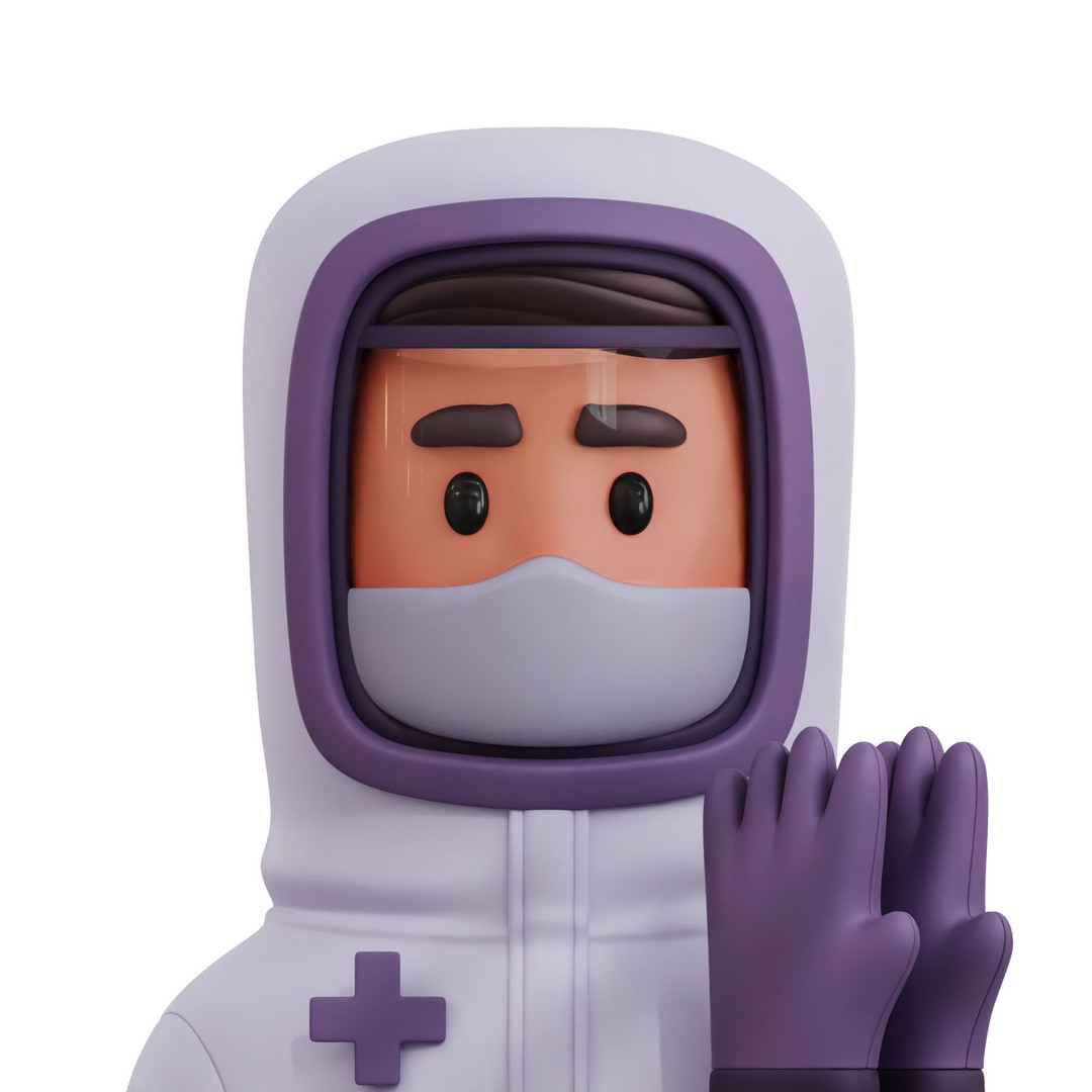 Health Profession Icon Pack 3D Model – Low Poly Medical Characters, OBJ, JPG - View 14