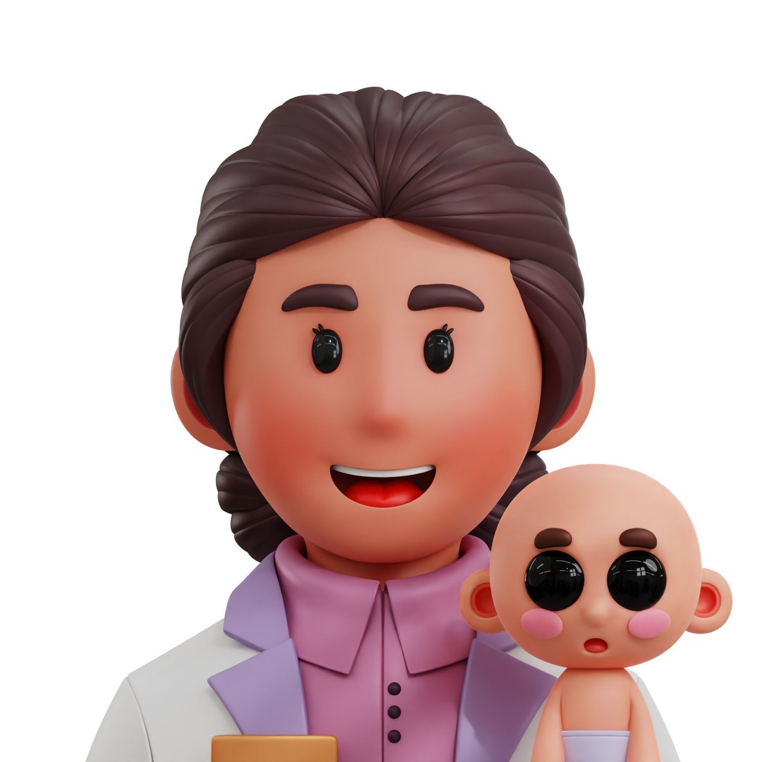 Health Profession Icon Pack 3D Model – Low Poly Medical Characters, OBJ, JPG - View 15