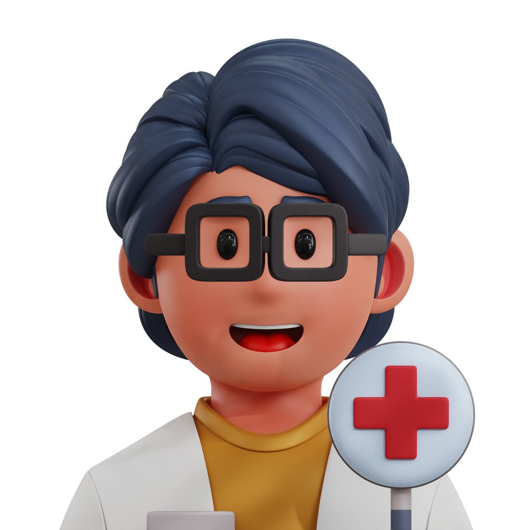 Health Profession Icon Pack 3D Model – Low Poly Medical Characters, OBJ, JPG - View 16