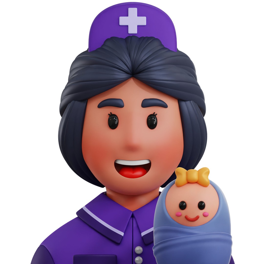 Health Profession Icon Pack 3D Model – Low Poly Medical Characters, OBJ, JPG - View 34