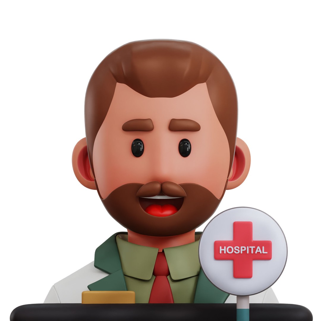 Health Profession Icon Pack 3D Model – Low Poly Medical Characters, OBJ, JPG - View 35