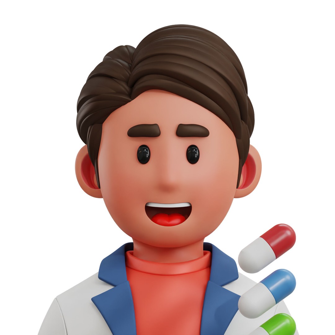 Health Profession Icon Pack 3D Model – Low Poly Medical Characters, OBJ, JPG - View 4
