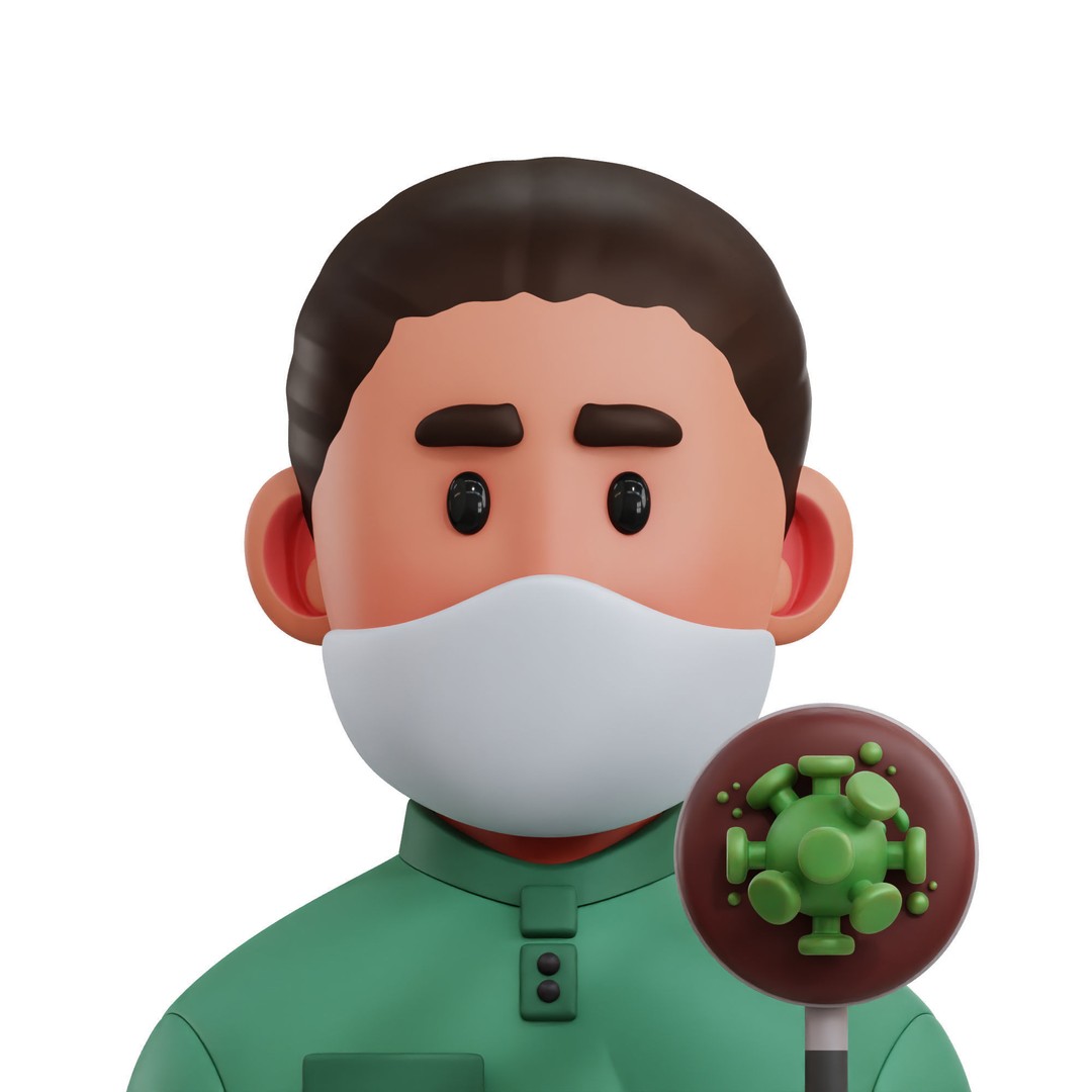 Health Profession Icon Pack 3D Model – Low Poly Medical Characters, OBJ, JPG - View 40