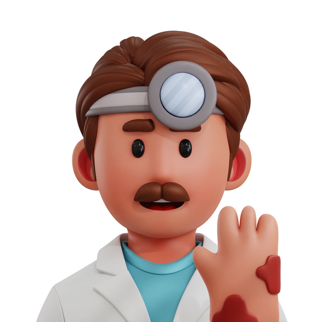 Health Profession Icon Pack 3D Model – Low Poly Medical Characters, OBJ, JPG - View 9