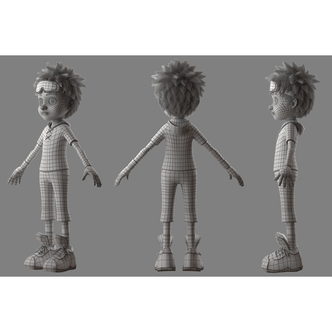 Cartoon Boy 3D Model – Rigged Character for Animation, FBX - View 15