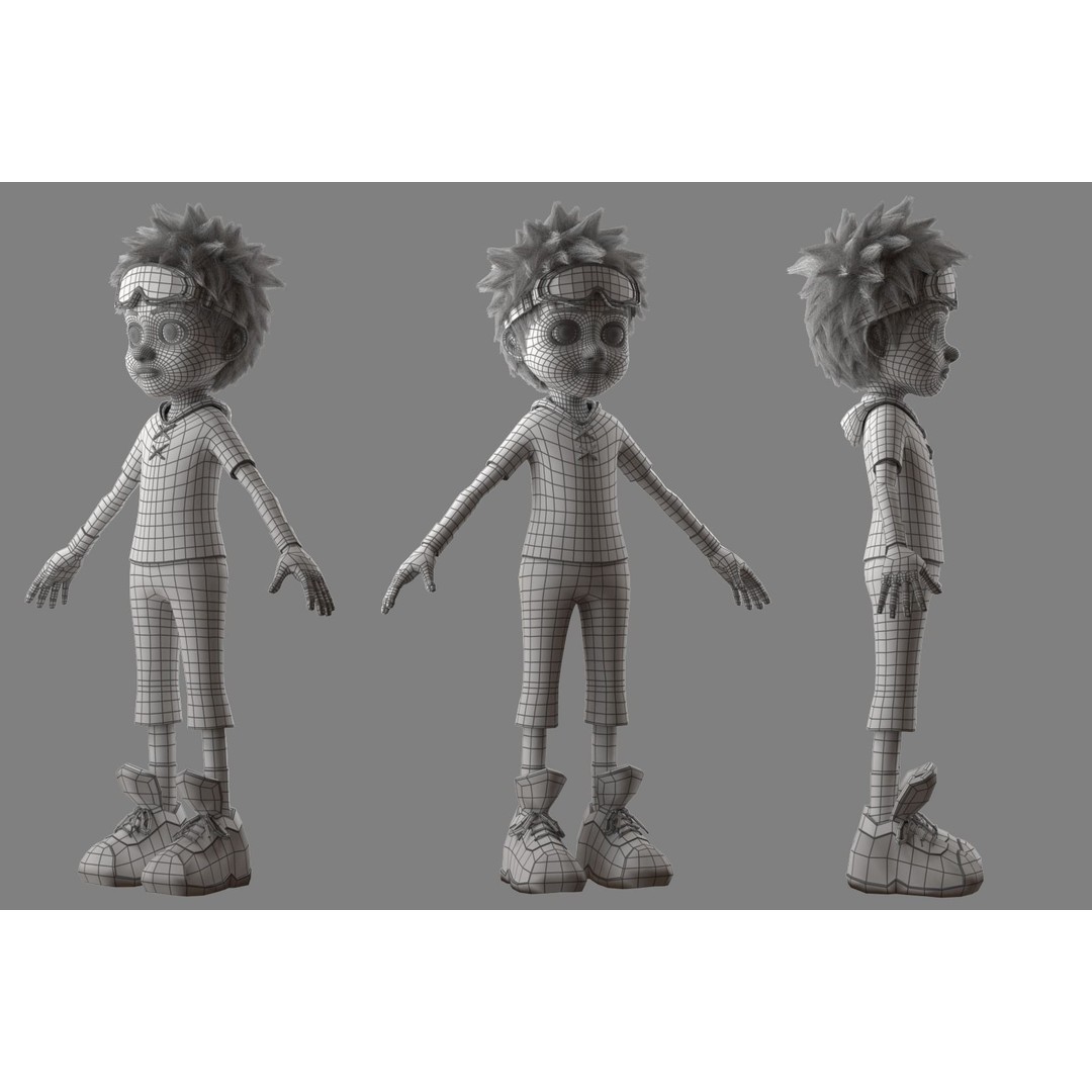 Cartoon Boy 3D Model – Rigged Character for Animation, FBX - View 16