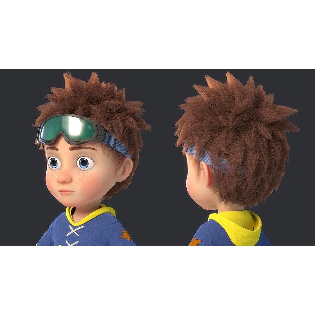 Cartoon Boy 3D Model – Rigged Character for Animation, FBX - View 4