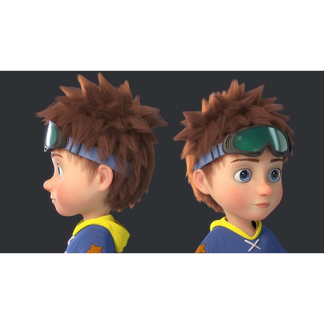 Cartoon Boy 3D Model – Rigged Character for Animation, FBX - View 5