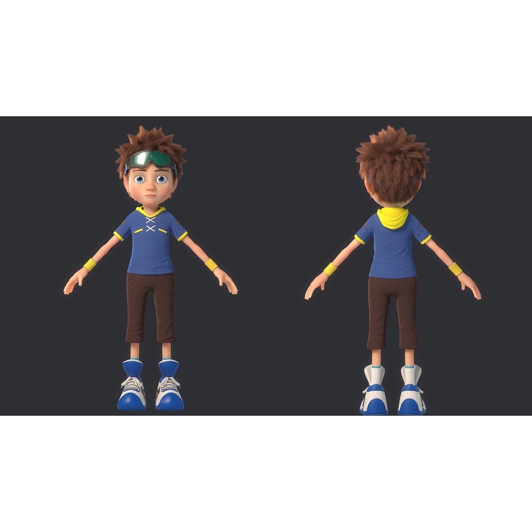 Cartoon Boy 3D Model – Rigged Character for Animation, FBX - View 6