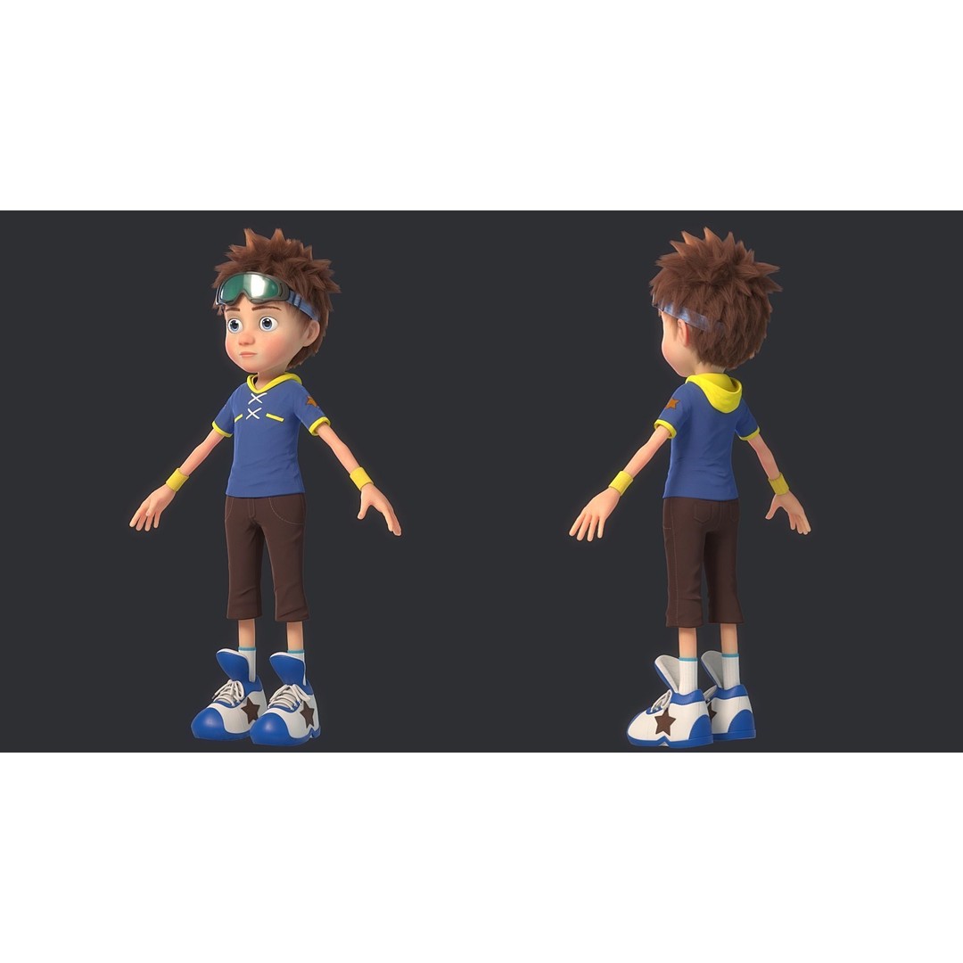 Cartoon Boy 3D Model – Rigged Character for Animation, FBX - View 7