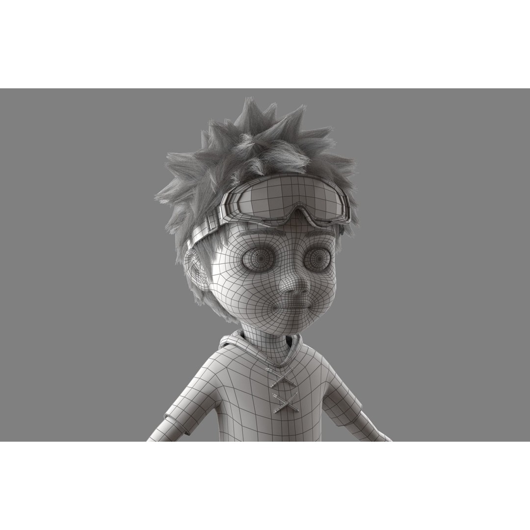 Cartoon Boy 3D Model – Rigged Character for Animation, FBX - View 9