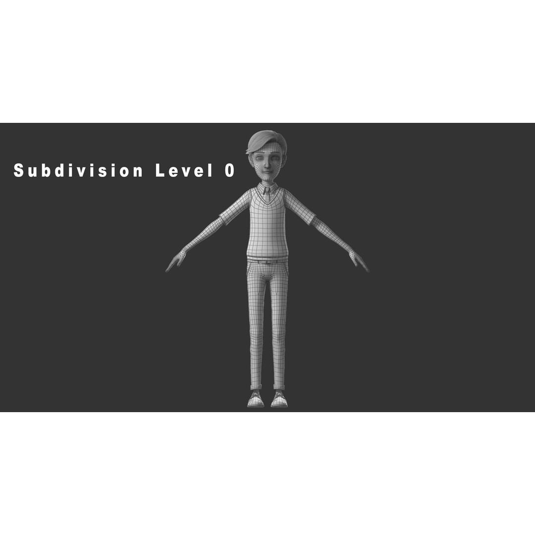 Cartoon Man 3D Model – High-Quality Character with Clothing Options, FBX - View 20