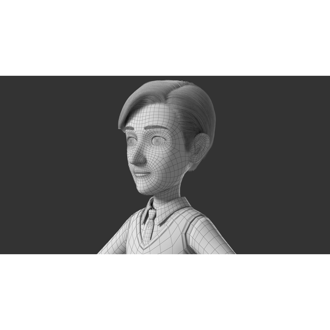 Cartoon Man 3D Model – High-Quality Character with Clothing Options, FBX - View 23