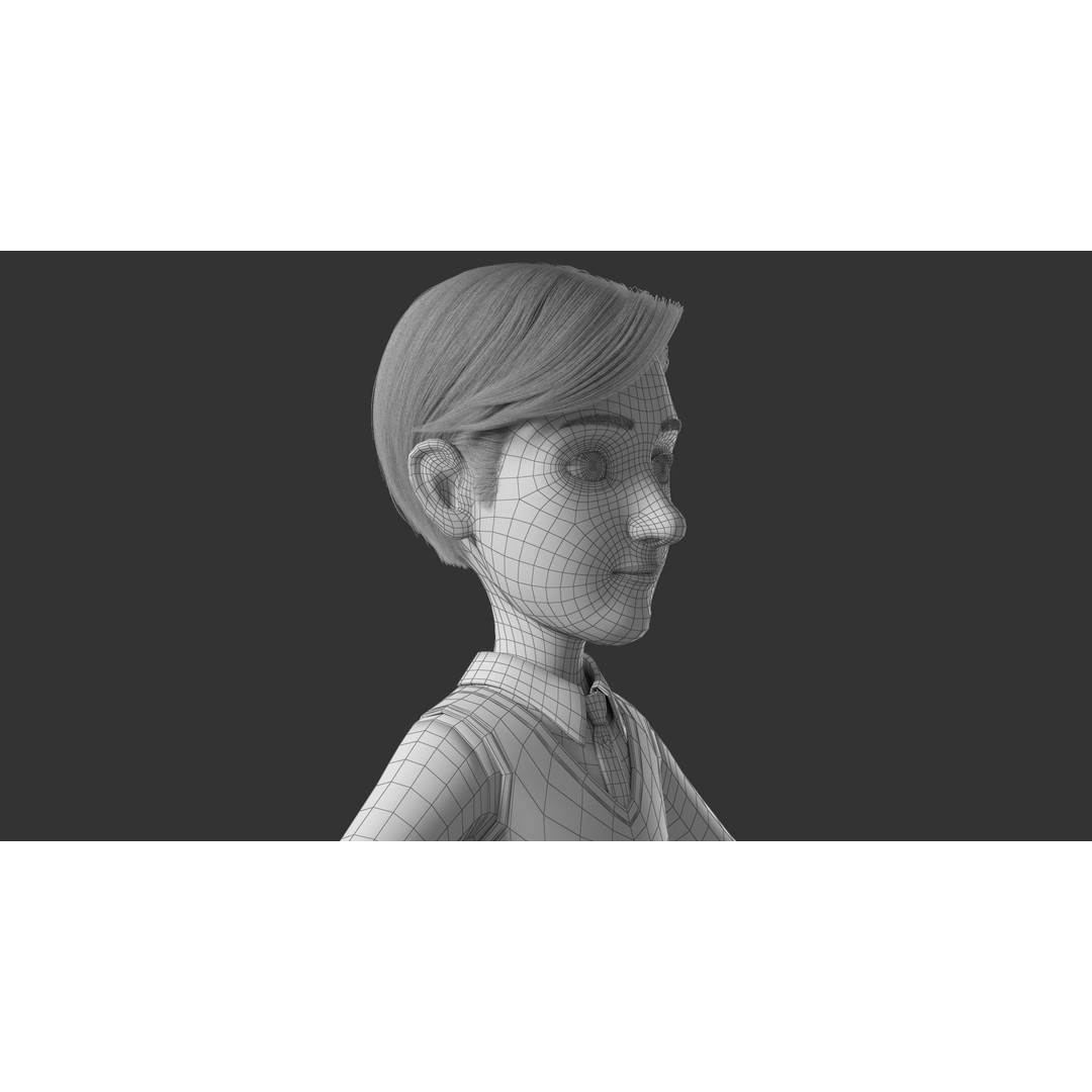 Cartoon Man 3D Model – High-Quality Character with Clothing Options, FBX - View 26