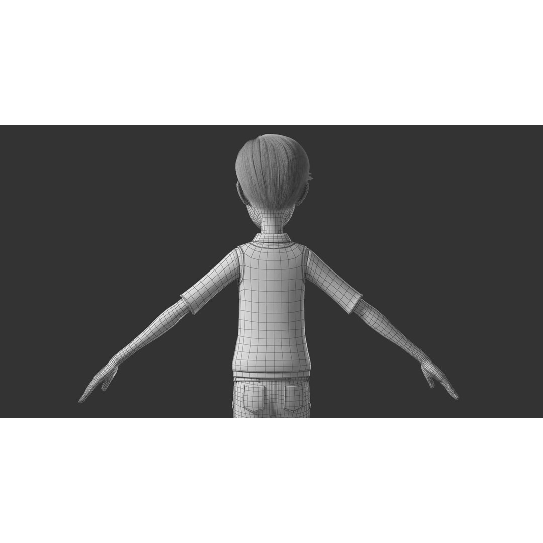 Cartoon Man 3D Model – High-Quality Character with Clothing Options, FBX - View 27