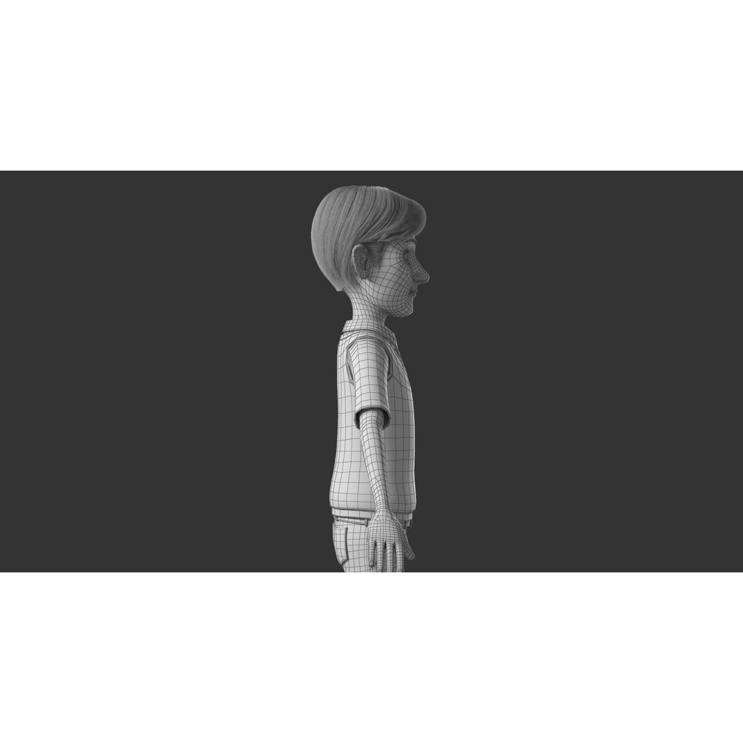 Cartoon Man 3D Model – High-Quality Character with Clothing Options, FBX - View 31