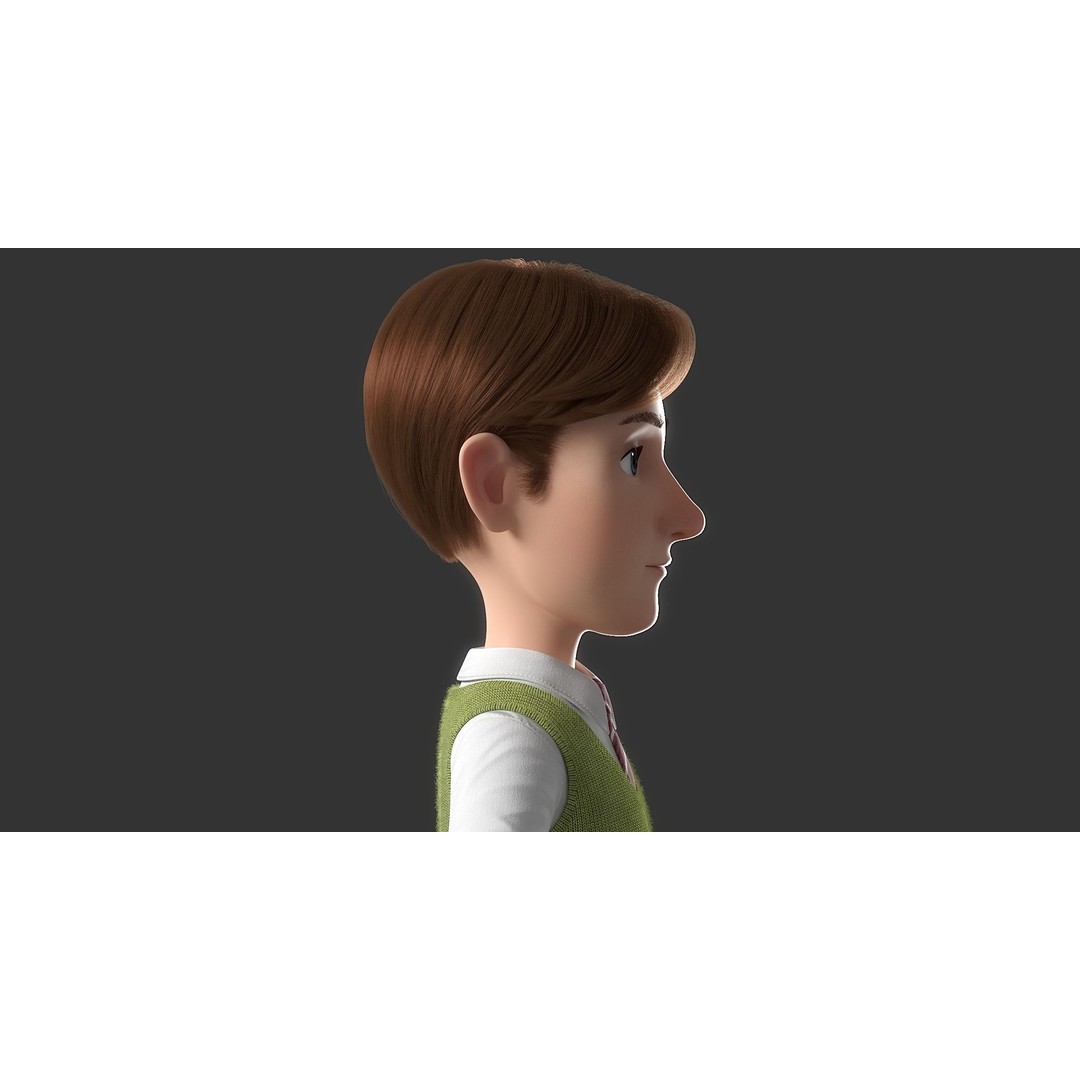 Cartoon Man 3D Model – High-Quality Character with Clothing Options, FBX - View 5