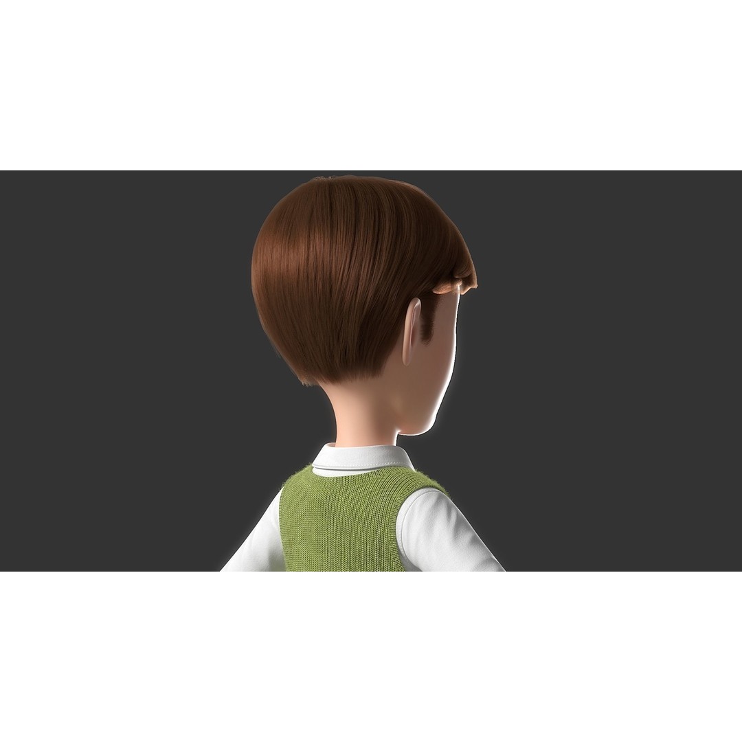 Cartoon Man 3D Model – High-Quality Character with Clothing Options, FBX - View 6