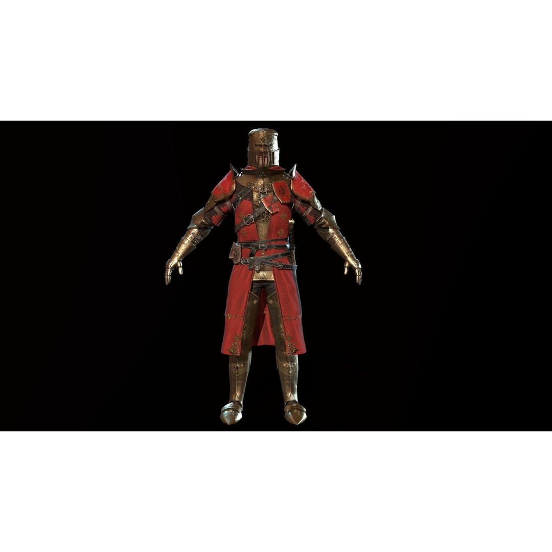 Knight 3D Model – Low Poly Rigged Character with Animations, FBX - View 11