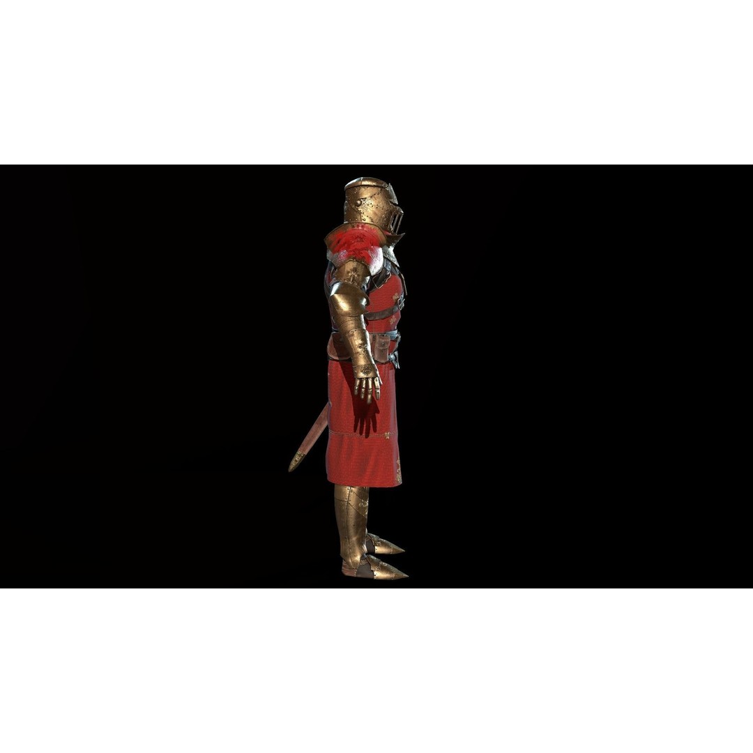 Knight 3D Model – Low Poly Rigged Character with Animations, FBX - View 12