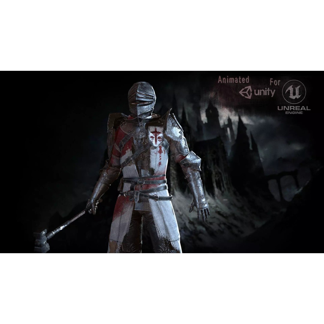 Knight 3D Model – Low Poly Rigged Character with Animations, FBX - View 2