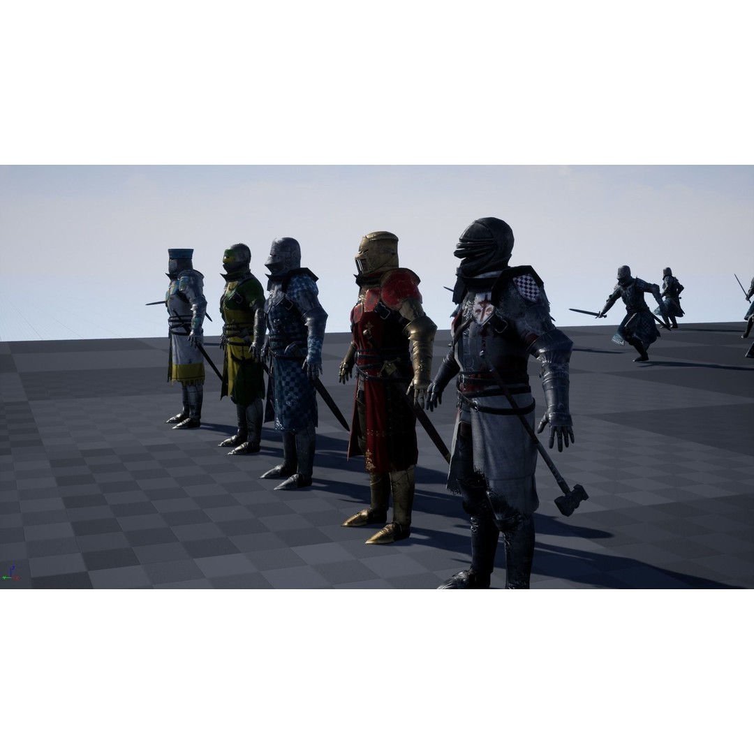 Knight 3D Model – Low Poly Rigged Character with Animations, FBX - View 22
