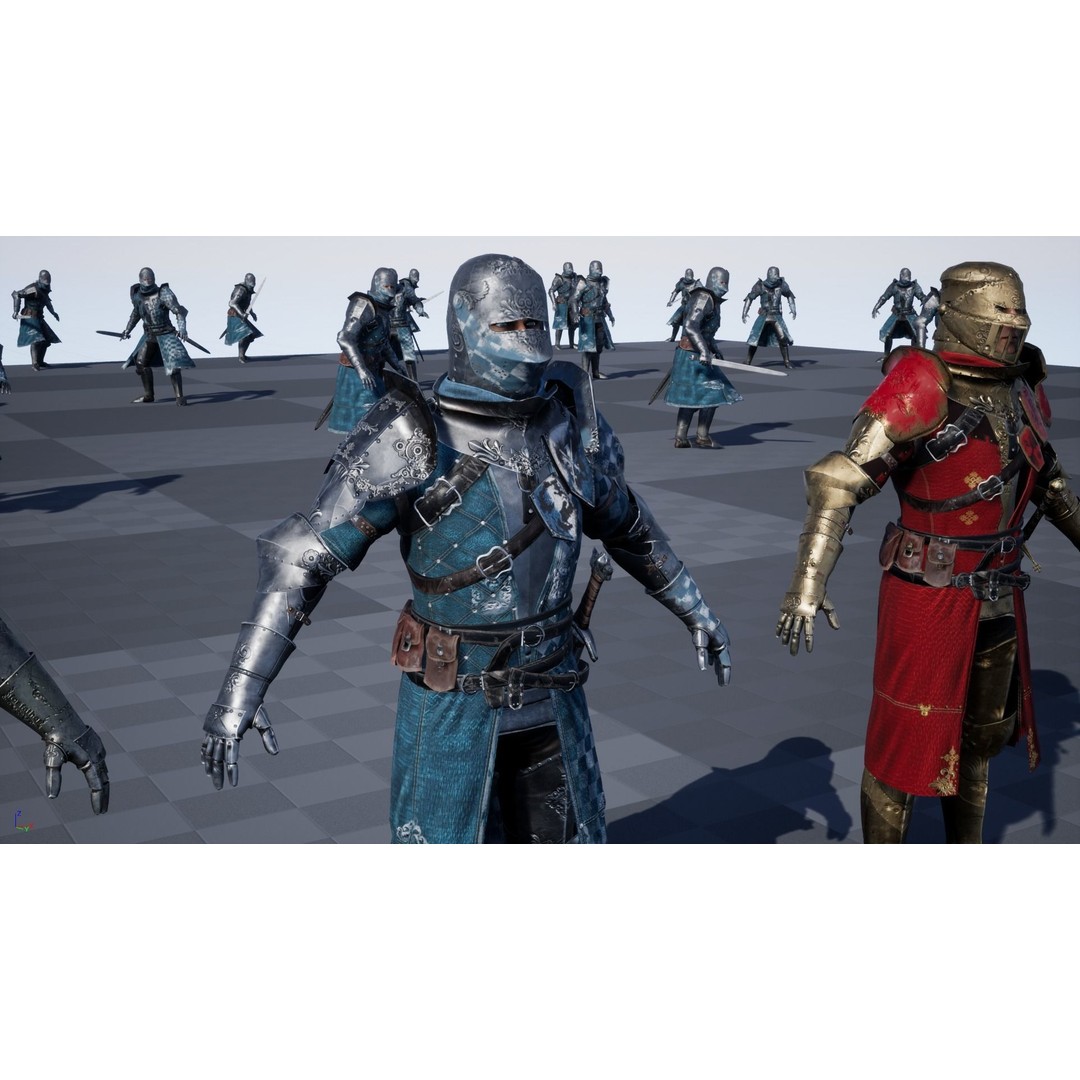 Knight 3D Model – Low Poly Rigged Character with Animations, FBX - View 23