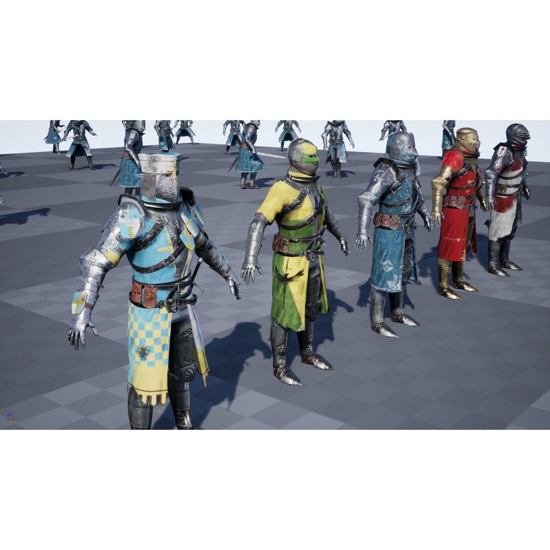 Knight 3D Model – Low Poly Rigged Character with Animations, FBX - View 24