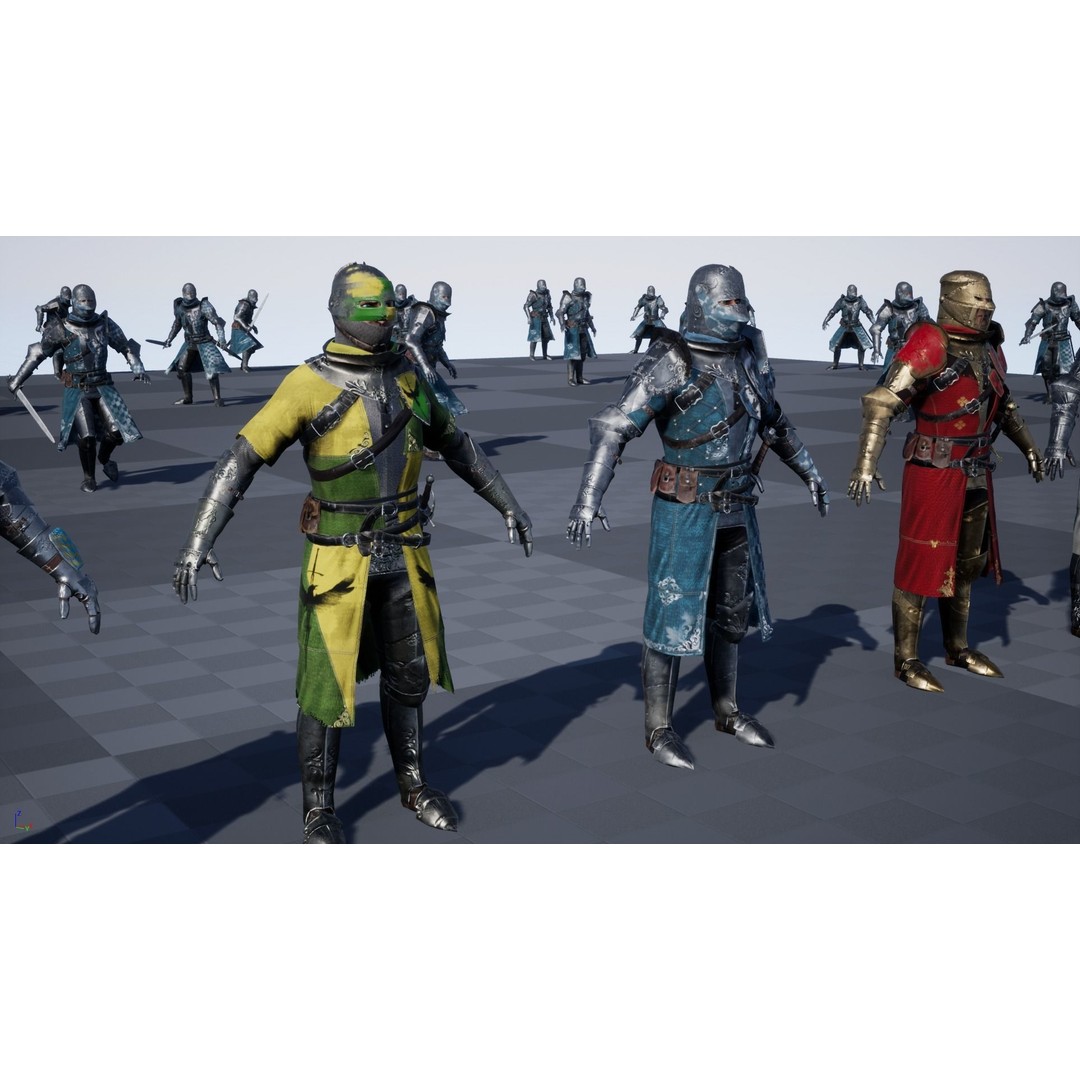 Knight 3D Model – Low Poly Rigged Character with Animations, FBX - View 25