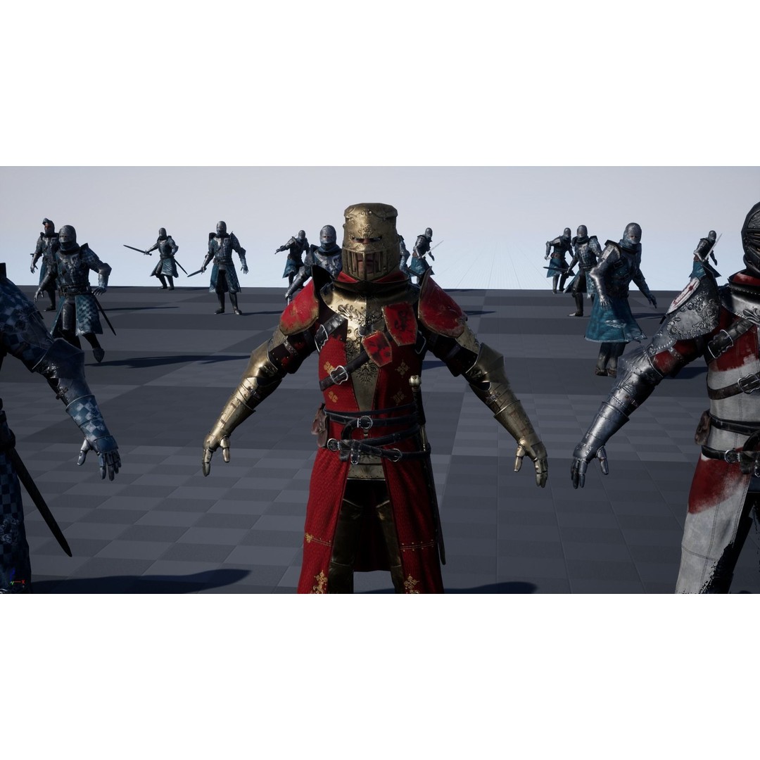 Knight 3D Model – Low Poly Rigged Character with Animations, FBX - View 26