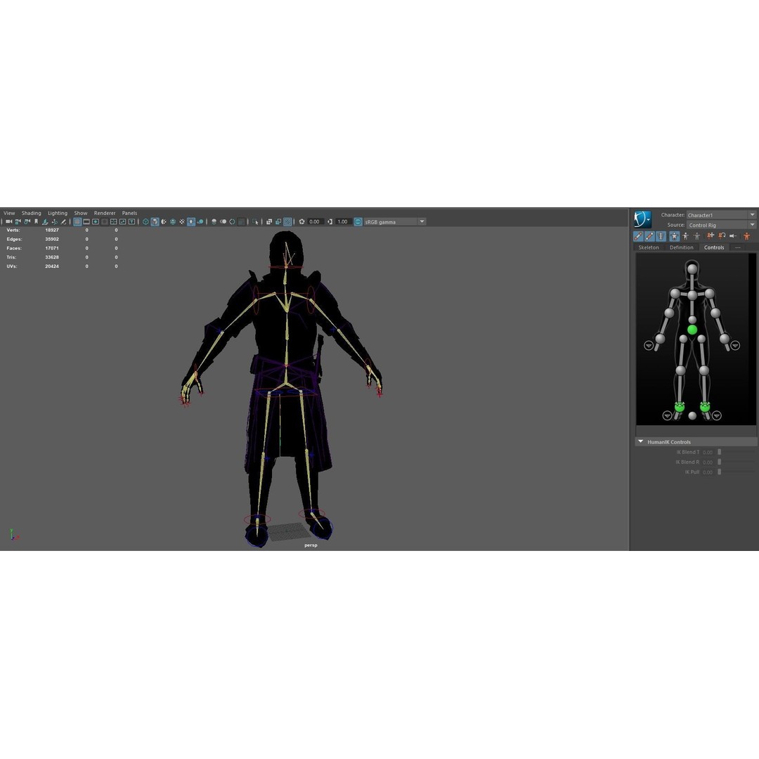 Knight 3D Model – Low Poly Rigged Character with Animations, FBX - View 34