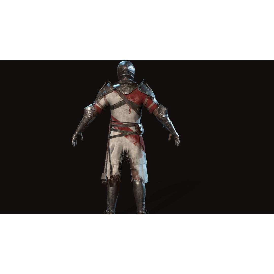 Knight 3D Model – Low Poly Rigged Character with Animations, FBX - View 7