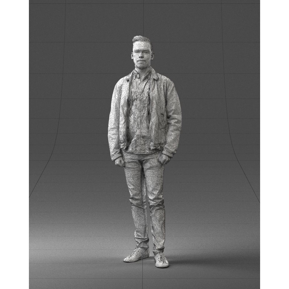 Casual Man 3D Model – High Detail Scanned Character for Archviz