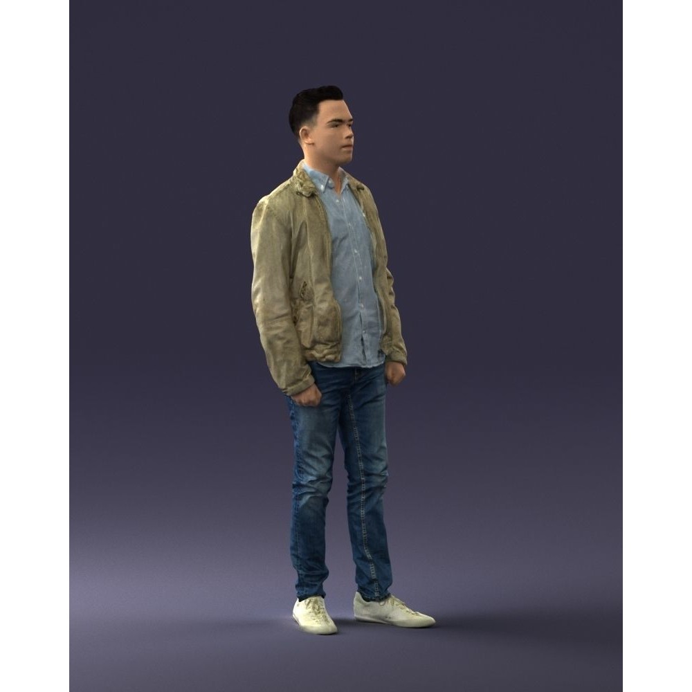 Casual Man 3D Model – High Detail Scanned Character for Archviz - View 11