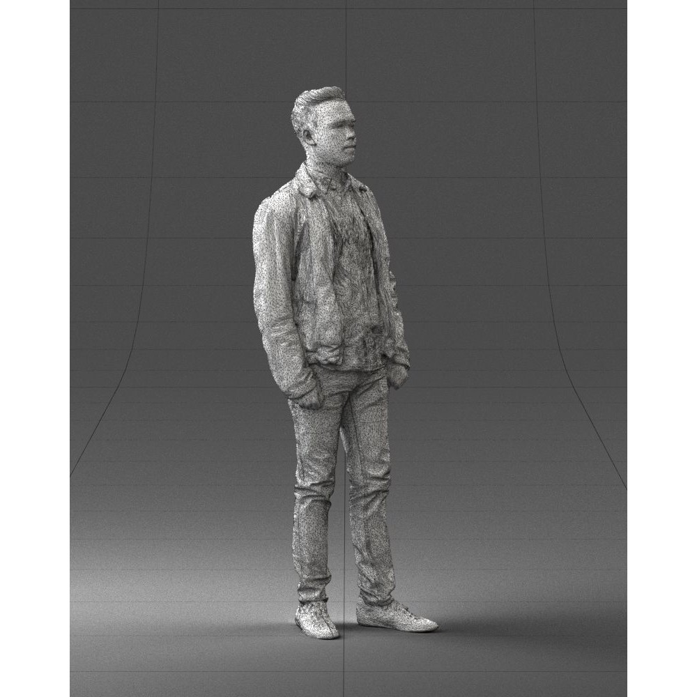 Casual Man 3D Model – High Detail Scanned Character for Archviz - View 13