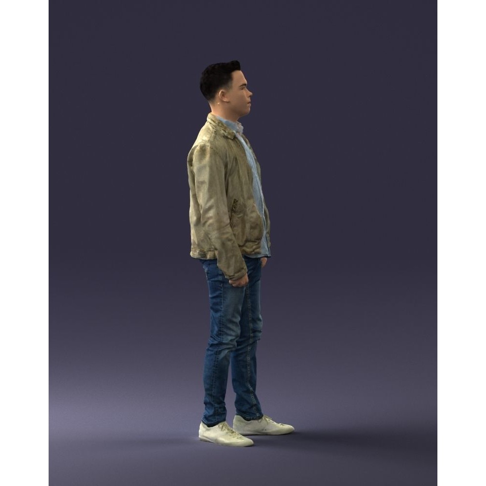 Casual Man 3D Model – High Detail Scanned Character for Archviz - View 14