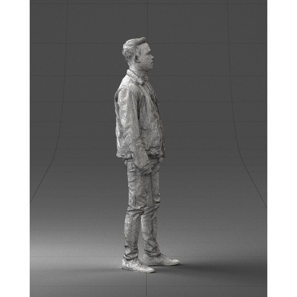 Casual Man 3D Model – High Detail Scanned Character for Archviz - View 16