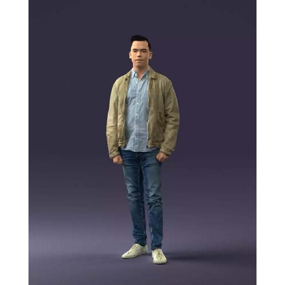 Casual Man 3D Model – High Detail Scanned Character for Archviz - View 2