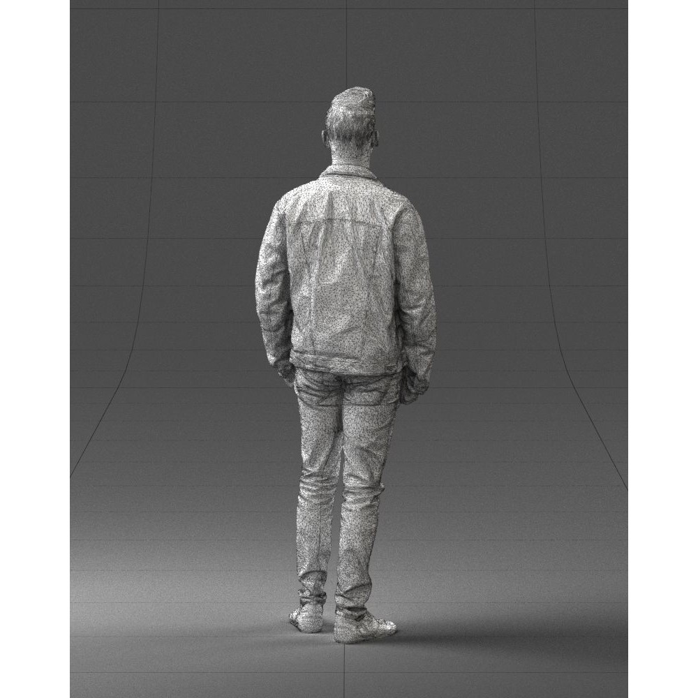Casual Man 3D Model – High Detail Scanned Character for Archviz - View 22