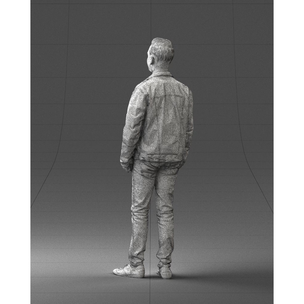 Casual Man 3D Model – High Detail Scanned Character for Archviz - View 25