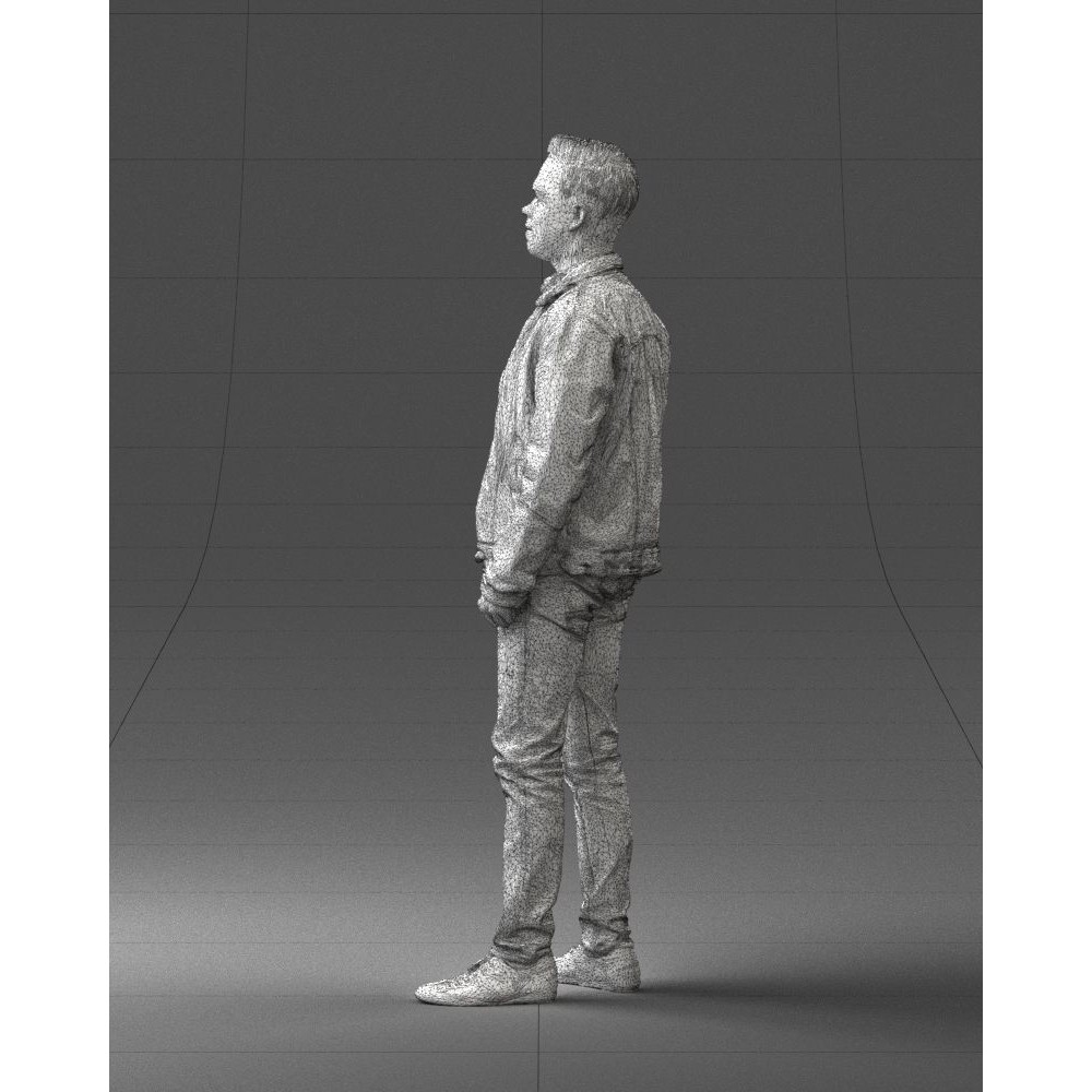 Casual Man 3D Model – High Detail Scanned Character for Archviz - View 28