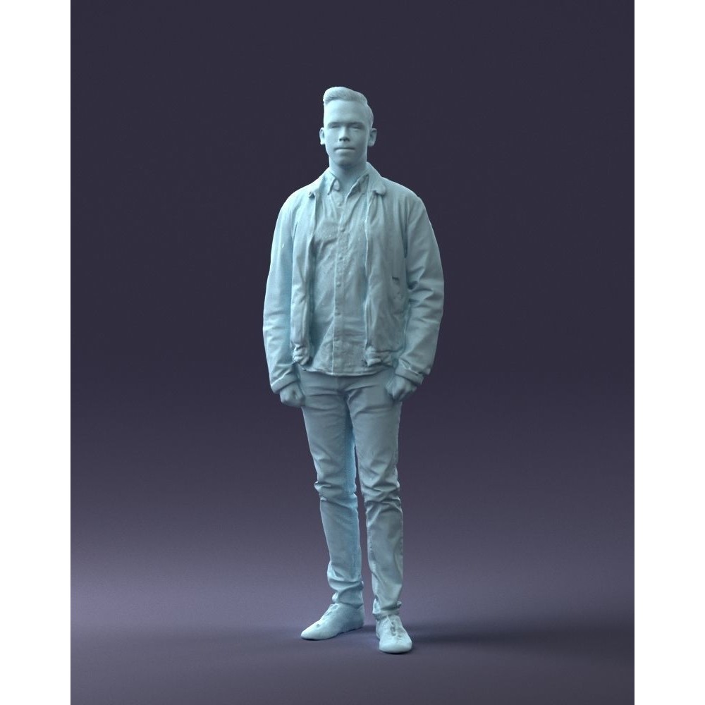 Casual Man 3D Model – High Detail Scanned Character for Archviz - View 3