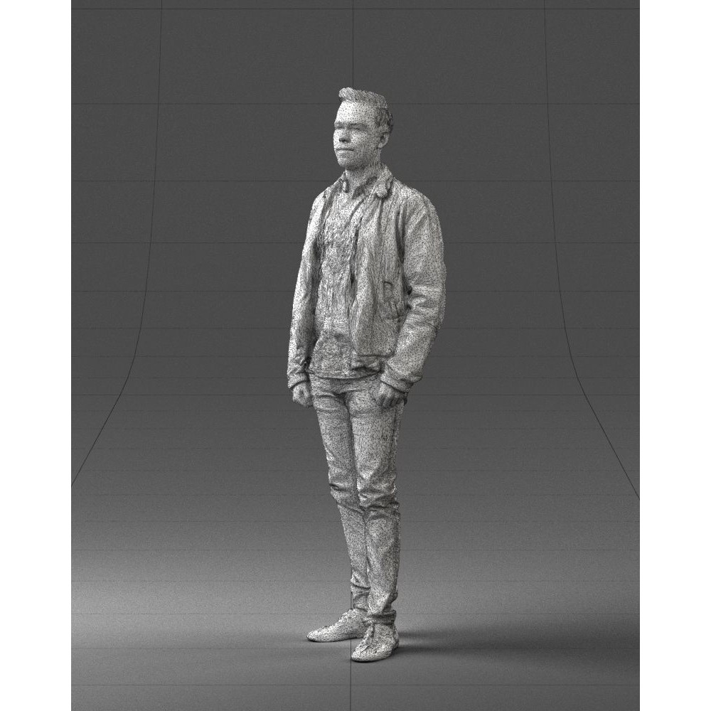 Casual Man 3D Model – High Detail Scanned Character for Archviz - View 34