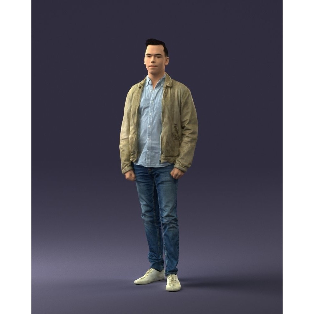 Casual Man 3D Model – High Detail Scanned Character for Archviz - View 35