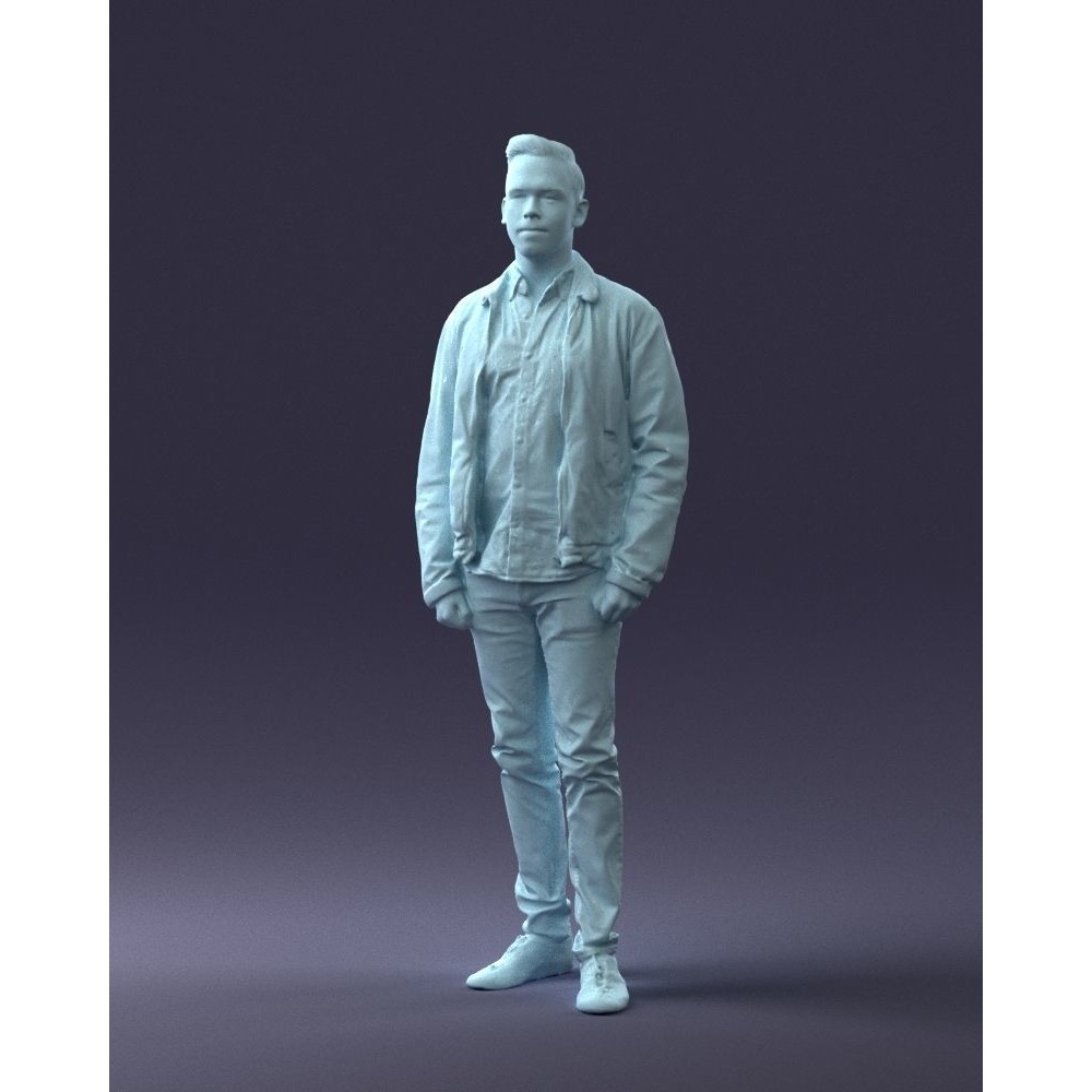 Casual Man 3D Model – High Detail Scanned Character for Archviz - View 36