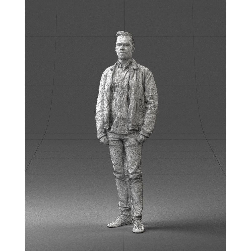 Casual Man 3D Model – High Detail Scanned Character for Archviz - View 37