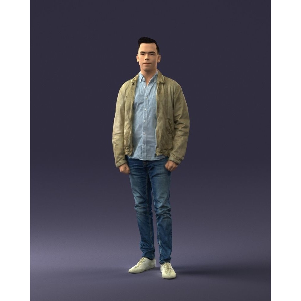 Casual Man 3D Model – High Detail Scanned Character for Archviz - View 38