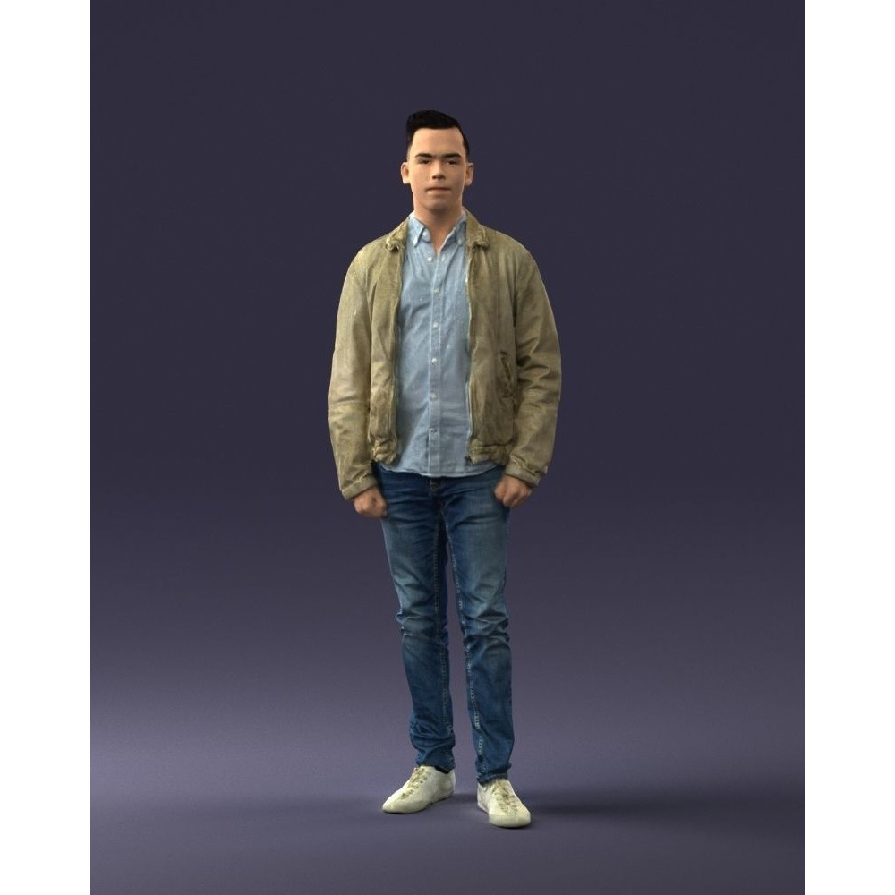Casual Man 3D Model – High Detail Scanned Character for Archviz - View 5