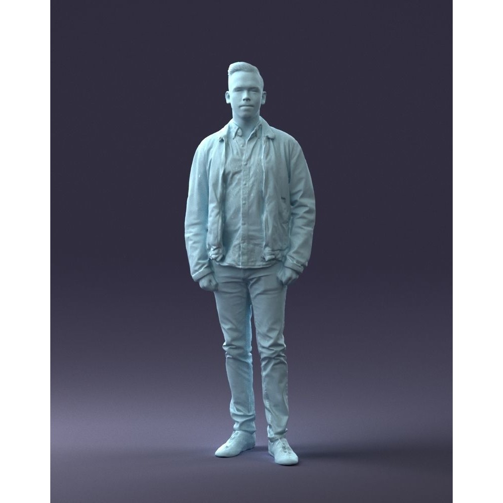 Casual Man 3D Model – High Detail Scanned Character for Archviz - View 6