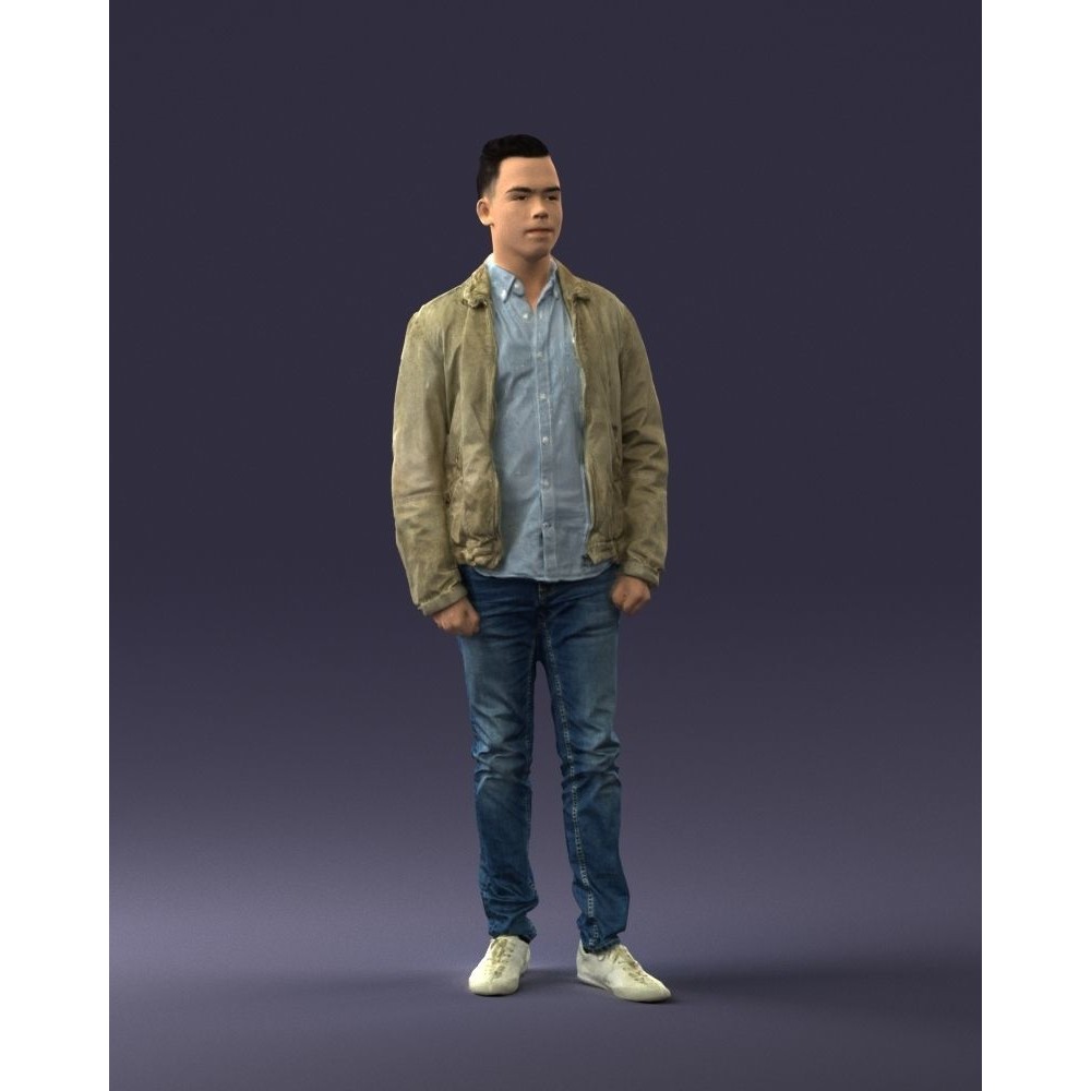 Casual Man 3D Model – High Detail Scanned Character for Archviz - View 8